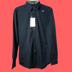 Mens UNIQLO +J Slim Fit Long Sleeve Extra Fine Cotton Dress Shirt  Navy Medium